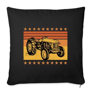 Tractor Oldschool Tractor Fans and Farmers - Sofa pillowcase 17,3'' x 17,3'' (45 x 45 cm) - black - Front