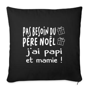 Cadeau enfant humour noël - Housse de coussin décorative 45 x 45 cm - noir - Devant
