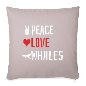 Peace Love Whales - Heart - Sofa pillowcase 17,3'' x 17,3'' (45 x 45 cm) - light taupe - Front