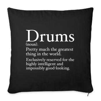 Funny Drummer Definition - Sofa pillowcase 17,3'' x 17,3'' (45 x 45 cm) - black - Front