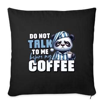 Ours panda avec du café - Housse de coussin décorative 45 x 45 cm - noir - Devant