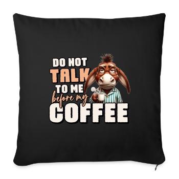Grumpy donkey with coffee - Sofa pillowcase 17,3'' x 17,3'' (45 x 45 cm) - black - Front