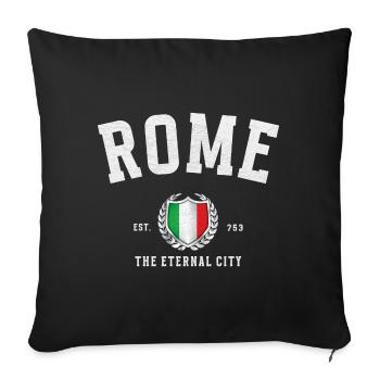 Hommage à Rome – Armoiries de l’Italie et 753 av. J.-C. - Housse de coussin décorative 45 x 45 cm - noir - Devant