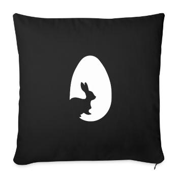 Rabbit in the easter egg - Sofa pillowcase 17,3'' x 17,3'' (45 x 45 cm) - black - Front