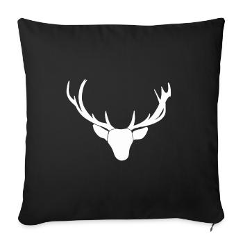 Deer antler wilderness - Sofa pillowcase 17,3'' x 17,3'' (45 x 45 cm) - black - Front