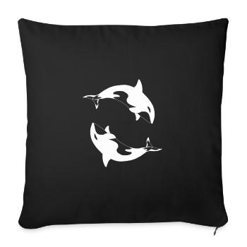 Orca Orcinus orca - Sofa pillowcase 17,3'' x 17,3'' (45 x 45 cm) - black - Front