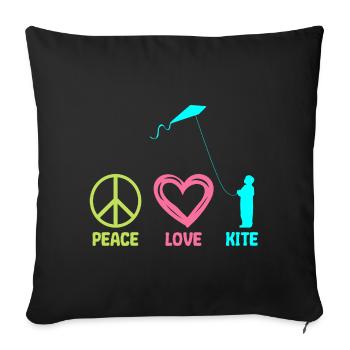 Kite Flying Kites Flying Mama Peace - Sofa pillowcase 17,3'' x 17,3'' (45 x 45 cm) - black - Front
