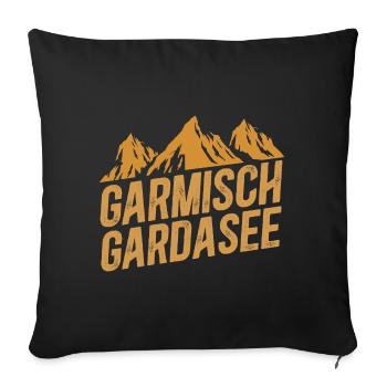 Crossing the Alps Garmisch Lake Garda - Sofa pillowcase 17,3'' x 17,3'' (45 x 45 cm) - black - Front