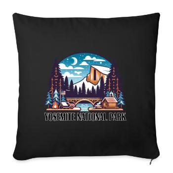 Yosemite National Park: Tented Camps - Sofa pillowcase 17,3'' x 17,3'' (45 x 45 cm) - black - Front