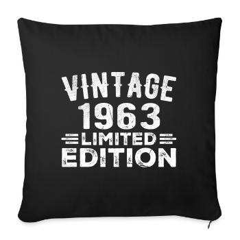 Année de naissance 1963 Année de naissance Millésime 1963 - Housse de coussin décorative 45 x 45 cm - noir - Devant