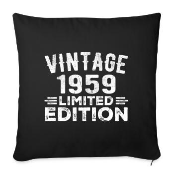 Year of birth 1959 Year of birth 1959 vintage - Sofa pillowcase 17,3'' x 17,3'' (45 x 45 cm) - black - Front