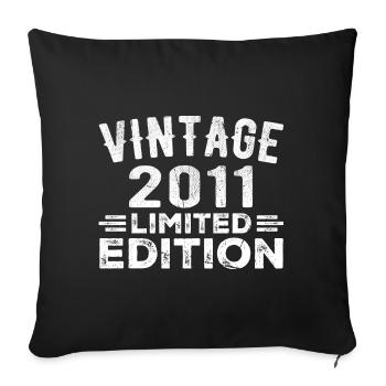 Année de fabrication 2011 Année de naissance Millésime 2011 - Housse de coussin décorative 45 x 45 cm - noir - Devant