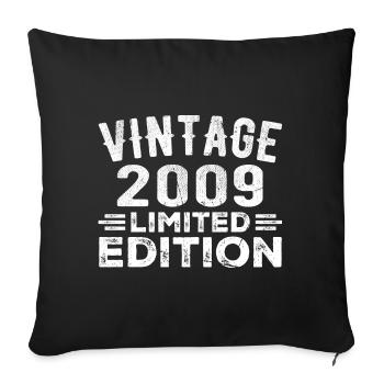 Year of manufacture 2009 Year of birth Year of birth 2009 vintage - Sofa pillowcase 17,3'' x 17,3'' (45 x 45 cm) - black - Front