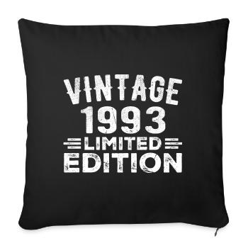 Année de construction 1993 Année de naissance Millésime 1993 - Housse de coussin décorative 45 x 45 cm - noir - Devant