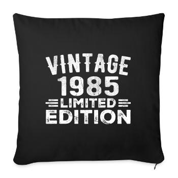 Year of birth 1985 Year of birth 1985 vintage - Sofa pillowcase 17,3'' x 17,3'' (45 x 45 cm) - black - Front