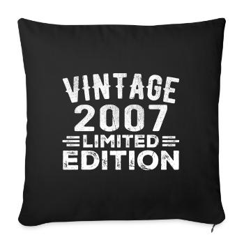 Année de construction 2007 Année de naissance Millésime 2007 - Housse de coussin décorative 45 x 45 cm - noir - Devant
