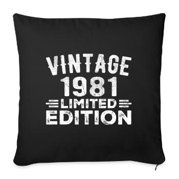 Year of construction 1981 Year of birth 1981 vintage - Sofa pillowcase 17,3'' x 17,3'' (45 x 45 cm) - black - Front