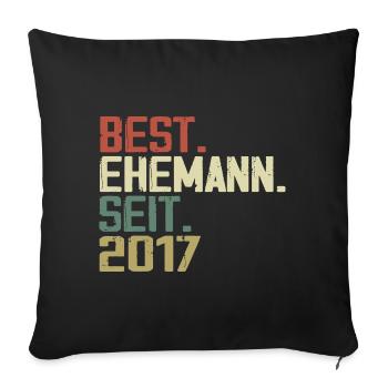 Meilleur mari depuis 2017 Cadeau d’anniversaire 2017 - Housse de coussin décorative 45 x 45 cm - noir - Devant