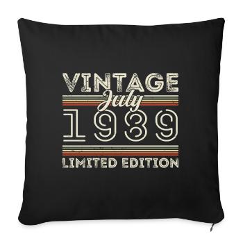 Juillet 1989 Juillet Cadeau d’anniversaire Juillet 1989 - Housse de coussin décorative 45 x 45 cm - noir - Devant