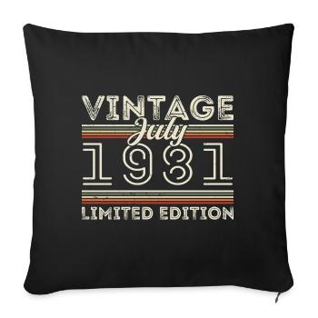 Juillet 1981 Juillet Cadeau d’anniversaire Juillet 1981 - Housse de coussin décorative 45 x 45 cm - noir - Devant