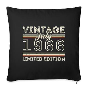 Juillet 1966 Juillet Cadeau d’anniversaire Juillet 1966 - Housse de coussin décorative 45 x 45 cm - noir - Devant