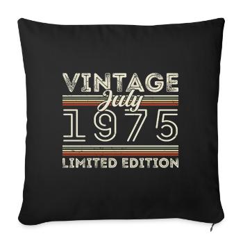 July 1975 July Birthday Gift July 1975 - Sofa pillowcase 17,3'' x 17,3'' (45 x 45 cm) - black - Front