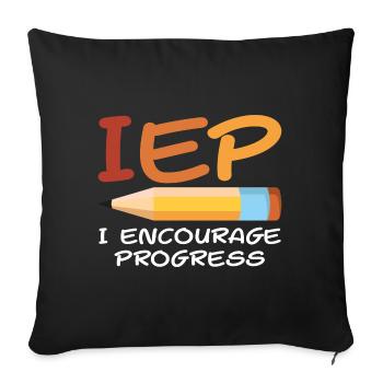 IEP SPED Teacher Art | Special Education Teacher - Housse de coussin décorative 45 x 45 cm - noir - Devant