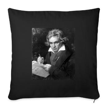 Beethoven gift, classical music vintage piano - Sofa pillowcase 17,3'' x 17,3'' (45 x 45 cm) - black - Front
