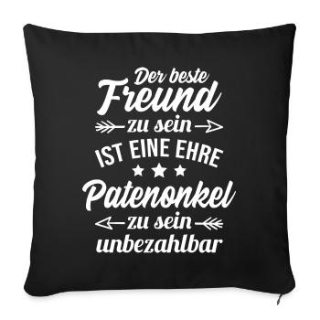 Meilleur ami et parrain - parrain filleule - Housse de coussin décorative 45 x 45 cm - noir - Devant