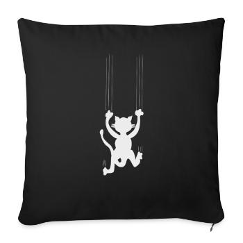 Lustige Katze Niedliche Katze - T-Shirt Humor katzen - Sofakissenbezug 45 x 45 cm - Schwarz - Vorne