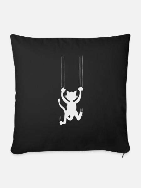 Funny Cat Cute Cat - t-shirt humor cats - Sofa pillowcase 17,3'' x 17,3'' (45 x 45 cm) - black