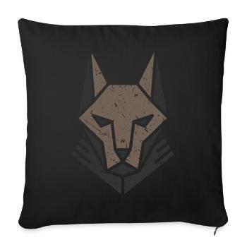 Cadeau Anubis, animal chacal chien sauvage - Housse de coussin décorative 45 x 45 cm - noir - Devant