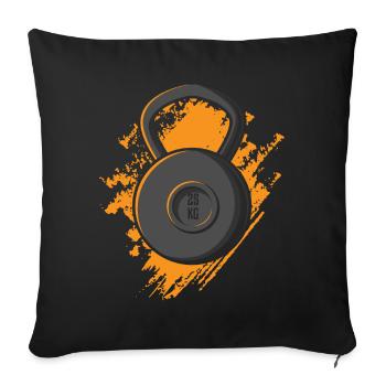 Kettlebell gift, fitness sport gym dumbbell - Sofa pillowcase 17,3'' x 17,3'' (45 x 45 cm) - black - Front