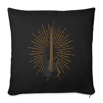 Electric guitar, gift guitar music instrument - Sofa pillowcase 17,3'' x 17,3'' (45 x 45 cm) - black - Front