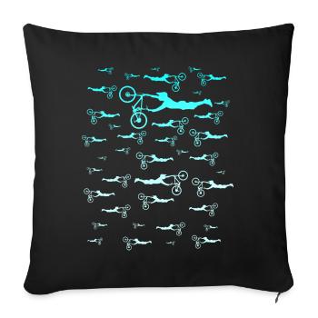 Vélo Vélo Vélo Vélo Homme Enfants - Housse de coussin décorative 45 x 45 cm - noir - Devant
