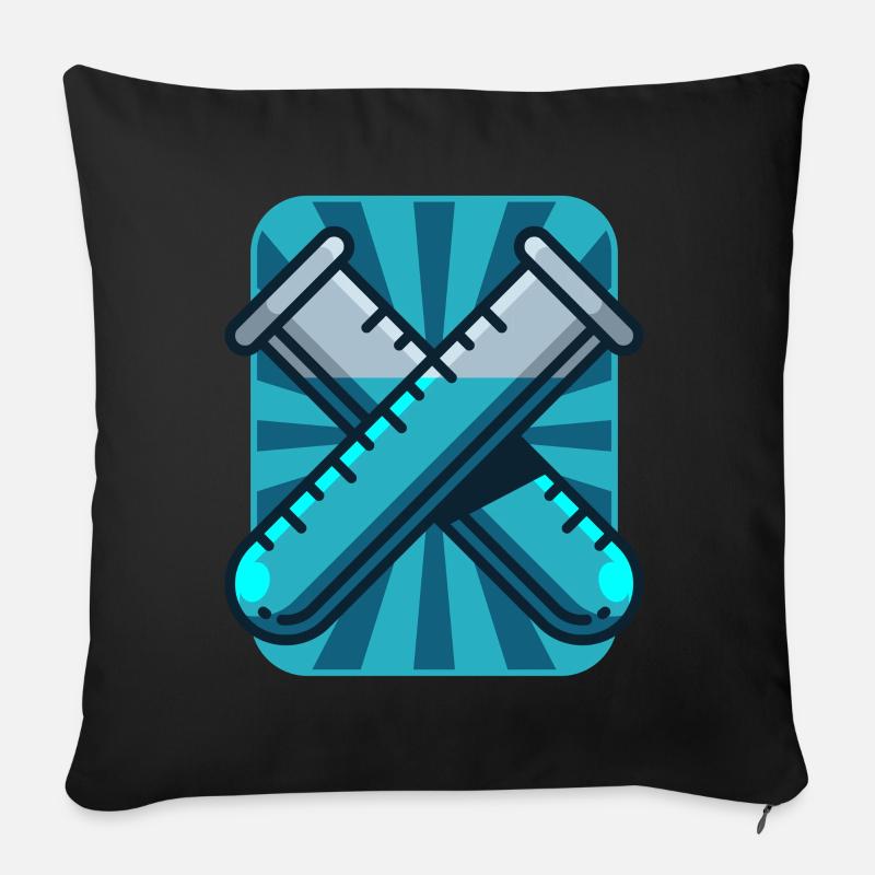 Reagenzgläser, geschenk chemie labor laborant - Sofakissenbezug 45 x 45 cm - Schwarz