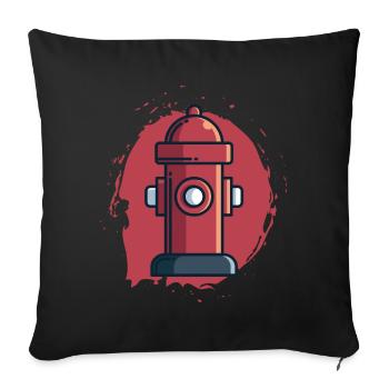 Hydrant Gift, Fire Department Water Fire Extinguish - Sofa pillowcase 17,3'' x 17,3'' (45 x 45 cm) - black - Front