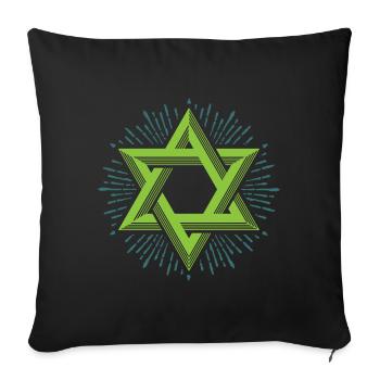 Davidstern, religion hexagramm judentum jude - Sofakissenbezug 45 x 45 cm - Schwarz - Vorne