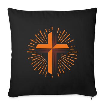 Christian cross, christianity religion - Sofa pillowcase 17,3'' x 17,3'' (45 x 45 cm) - black - Front