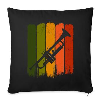 Trumpet, gift music brass band blaskapelle - Sofa pillowcase 17,3'' x 17,3'' (45 x 45 cm) - black - Front