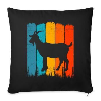 Goat, gift goat farm animal animal - Sofa pillowcase 17,3'' x 17,3'' (45 x 45 cm) - black - Front