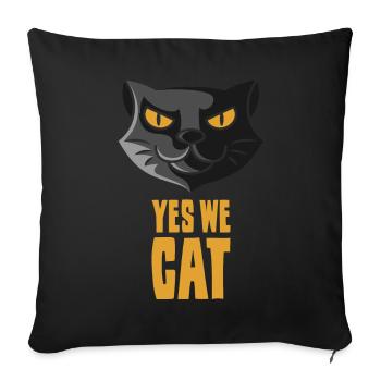 Yes We Cat, cat pet cats yes we can - Sofa pillowcase 17,3'' x 17,3'' (45 x 45 cm) - black - Front