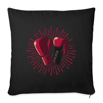 Boxing gloves, gift boxing boxer gloves - Sofa pillowcase 17,3'' x 17,3'' (45 x 45 cm) - black - Front