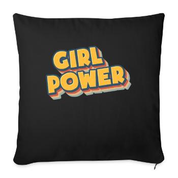 Le pouvoir des filles, le pouvoir du féminisme - Housse de coussin décorative 45 x 45 cm - noir - Devant