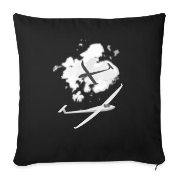 Planeur cadeaux - Segelflugzeug geschenke - Housse de coussin décorative 45 x 45 cm - noir - Devant