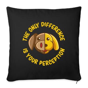 The Only Difference, cadeau du bien-être animal végétalien - Housse de coussin décorative 45 x 45 cm - noir - Devant