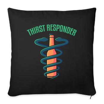 Soif service médical d'urgence, boire de l'alcool boire - Housse de coussin décorative 45 x 45 cm - noir - Devant