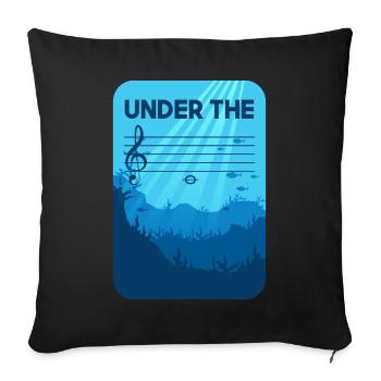 Under The C, musician joke notes classical music - Sofa pillowcase 17,3'' x 17,3'' (45 x 45 cm) - black - Front
