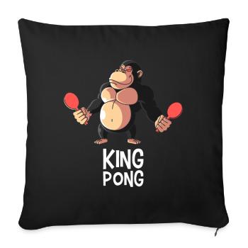 King Pong, gift table tennis ping pong - Sofa pillowcase 17,3'' x 17,3'' (45 x 45 cm) - black - Front