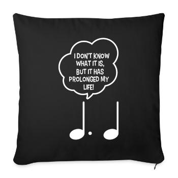 Note en pointillé, blague musicien musique classique - Housse de coussin décorative 45 x 45 cm - noir - Devant